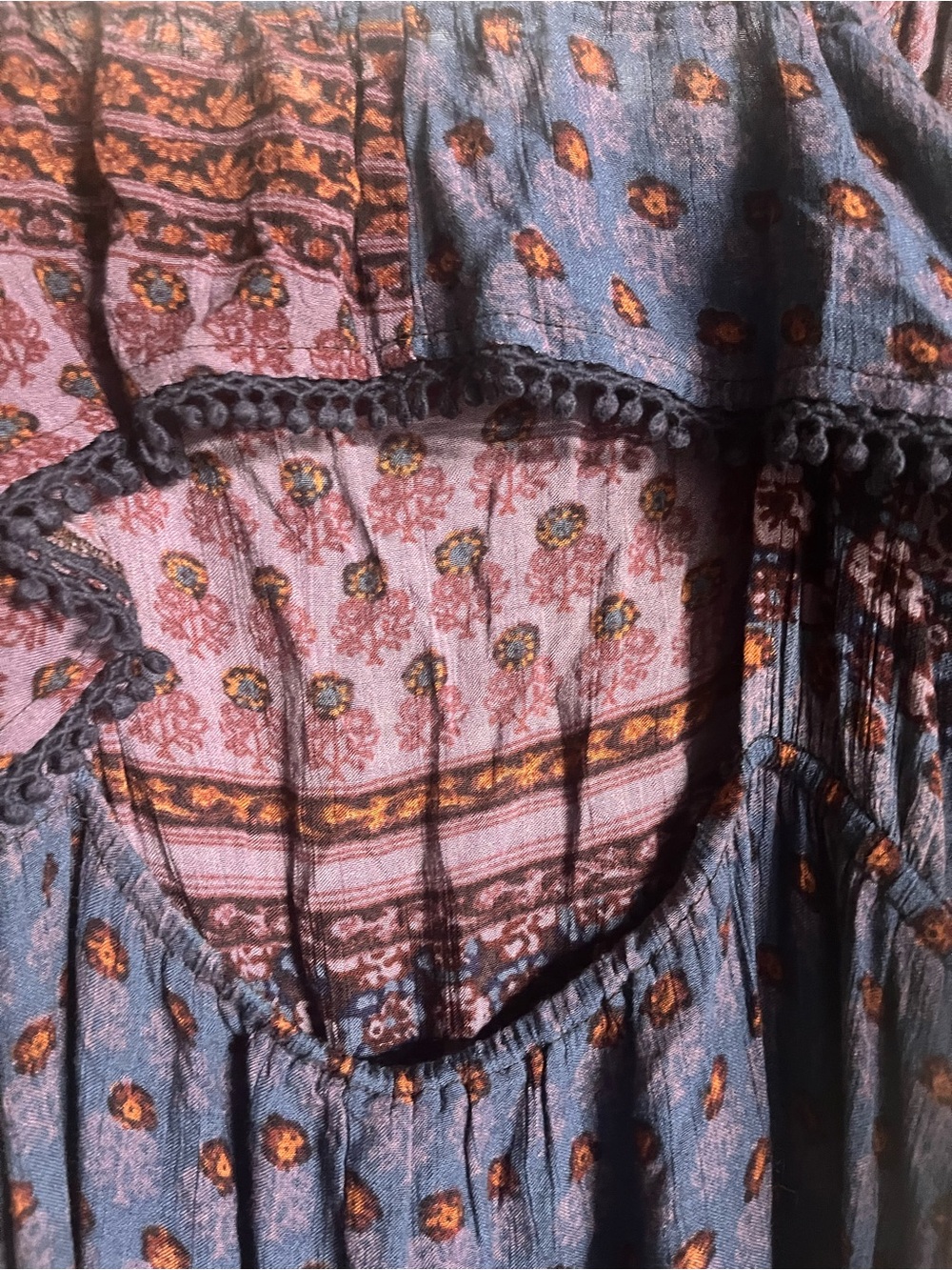 American Eagle Outfitters Multicolor Floral Print Top in Blue & Rust - Picture 6 of 11